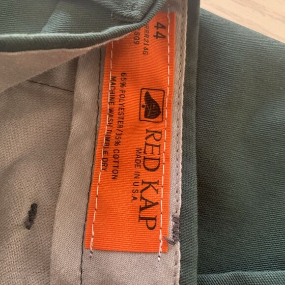Red Kap Men's Size 44 Work Pants Green Polyester Cotton Made In USA - Picture 6 of 7
